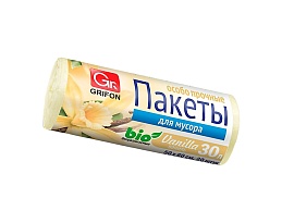 Мешки для мусора 30 л, ароматизированные, Ваниль, бежевые, в рулоне 20 шт., ПНД, 9 мкм, 560х530 мм, GRIFON Aroma, 101-020 V в Кызыле