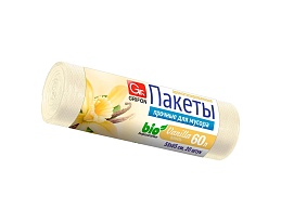 Мешки для мусора 60 л, ароматизированные, Ваниль, бежевые, в рулоне 20 шт., ПНД, 9 мкм, 650х550 мм, GRIFON Aroma, 101-023 V в Кызыле