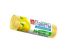 Мешки для мусора 60 л, ароматизированные, Лимон, желтые, в рулоне 20 шт., ПНД, 9 мкм, 650х550 мм, GRIFON Aroma, 101-023 Li в Кызыле