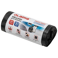 Мешки для мусора 20 л, черные, в рулоне 30 шт., ПНД, 8 мкм, 500х450 мм, LAIMA, 601376 в Кызыле