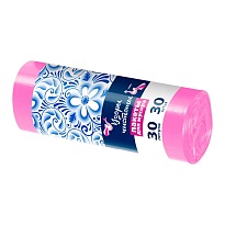 Мешки для мусора 30 л, розовые, в рулоне 30 шт., ПНД, 8 мкм, 560х480 мм, Узоры Чистоты, МУ3605 (ММЭ-30роз) в Кызыле