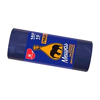 Мешки для мусора 160 л, синие, рулон 10 шт., ПВД, 35 мкм, 1100х900 мм, Уфа Пак, МВ1755 (МВ 160-10ср) в Кызыле