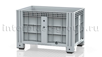 Контейнер iBox сплошной на ножках с пробкой 1 дюйм серый в Кызыле