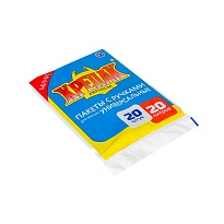 Мешки для мусора 20 л, с ручками, черные, в пачке 20 шт., ПНД, 10 мкм, 550х440 мм, Крепак, 4607075710085 в Кызыле