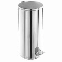 Урна для мусора с педалью, усиленное, Титан, 50 л, кольцо под мешок, нержавеющая сталь, хром в Кызыле