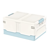 Ящик пластиковый складной белый, дно голубое, 480х360х240 мм в Кызыле Ящик пластиковый складной белый, дно голубое, 480х360х240 мм в Кызыле