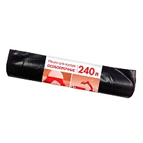 Мешки для мусора 240 л, черные, в рулоне 10 шт., ПВД 100 мкм, 1350х900 мм, Концепция Быта, 603887 в Кызыле