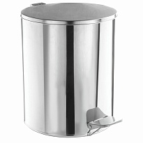 Ведро для мусора с педалью, усиленное, ТИТАН, 7 л, кольцо под мешок, нержавеющая сталь, хром в Кызыле