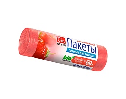 Мешки для мусора 60 л, ароматизированные, Клубника, красные, в рулоне 20 шт., ПНД, 9 мкм, 650х550 мм, GRIFON Aroma, 101-023 K в Кызыле