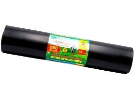 Мешки для мусора 280 л, ароматизированные, черные, в рулоне 10 шт., ПВД 110 мкм, 1400х930 мм, Добрыня, Dob28010black в Кызыле