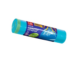 Мешки для мусора 35 л, с завязками, голубые, в рулоне 20 шт., ПНД, 12 мкм, 560х530 мм, GRIFON, 101-061 в Кызыле