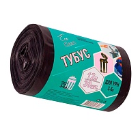 Мешки для мусора 12 л, черные, в рулоне 30 шт., ПНД, 6 мкм, 550х320 мм, Концепция Быта Tubus, 604936 в Кызыле