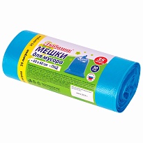 Мешки для мусора 35 л, синие, в рулоне 30 шт., ПНД, 10 мкм, 600х500 мм, Любаша, 608091 в Кызыле