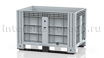 Контейнер iBox сплошной на полозьях с пробкой 1 дюйм серый в Кызыле