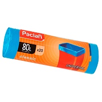 Мешки для мусора 80 л, синие, в рулоне 20 шт., ПНД, 12 мкм, 900х700 мм, PACLAN Classic, 606335 в Кызыле