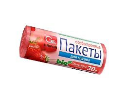 Мешки для мусора 30 л, ароматизированные, Клубника, красные, в рулоне 20 шт., ПНД, 9 мкм, 560х530 мм, GRIFON Aroma, 101-020 K в Кызыле