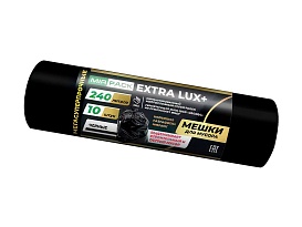 Мешки для мусора 240 л, черные, в рулоне 10 шт., ПВД 60 мкм, 1300х930 мм, EXTRA LUX+, 24010115 в Кызыле